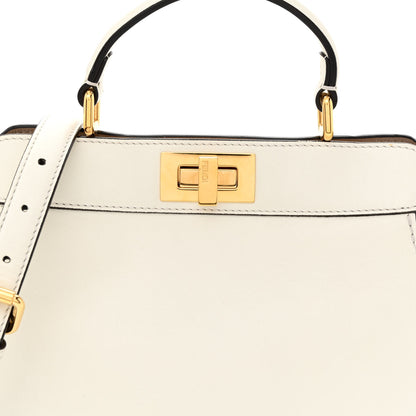 Fendi Vitello Seta Nappa Bi-Color Small Peekaboo I SEE U Satchel White Ice Light Rose Tortora 8 of 13
