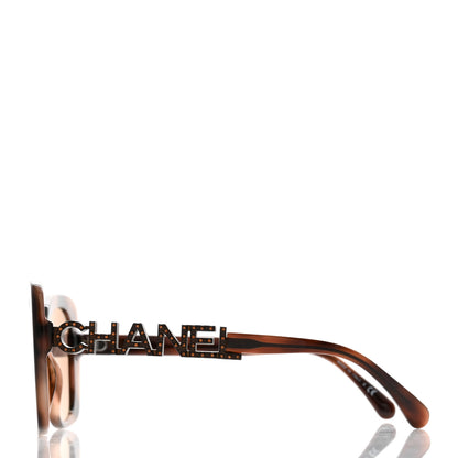 Chanel Acetate Strass Square Sunglasses 5422 Tortoise 3 of 8