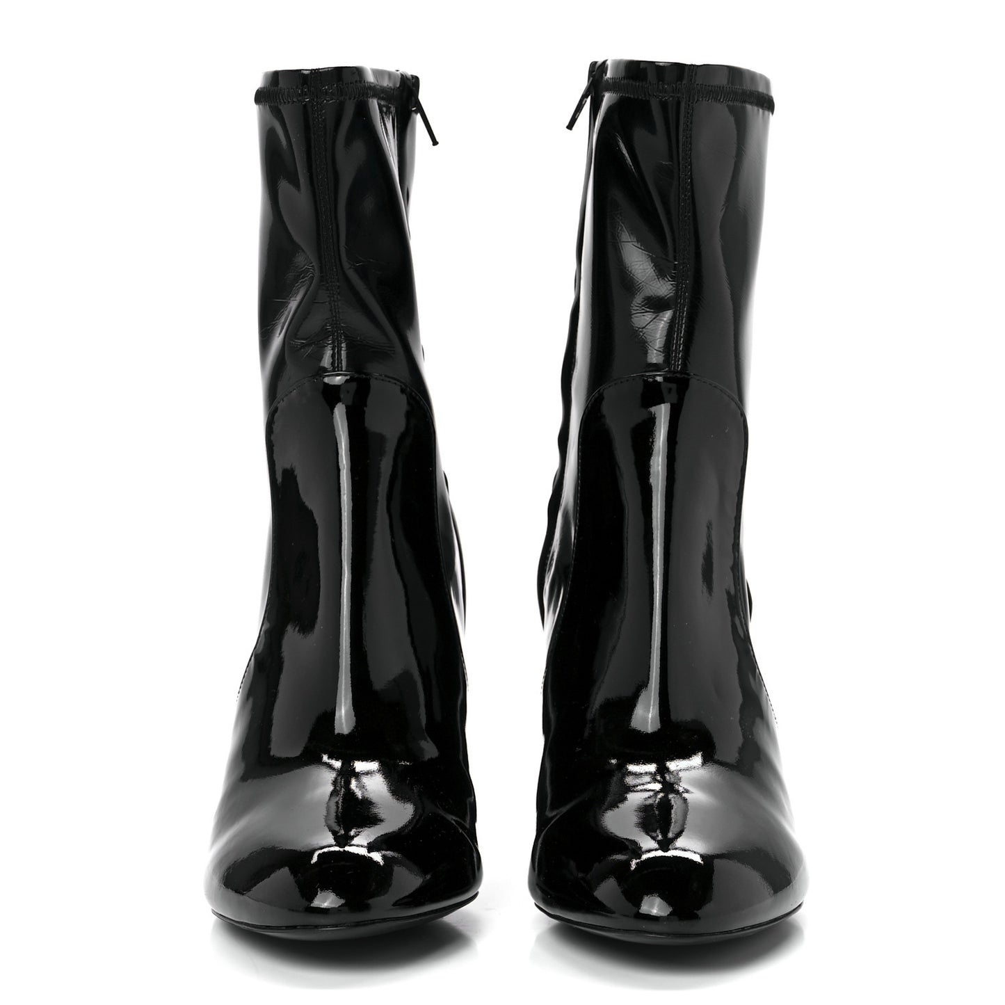 Patent Silhouette Ankle Boots 40 Black