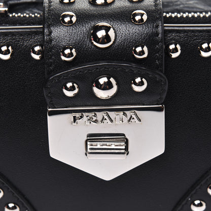 Prada Soft Calf Studded Clutch Black 12 of 12