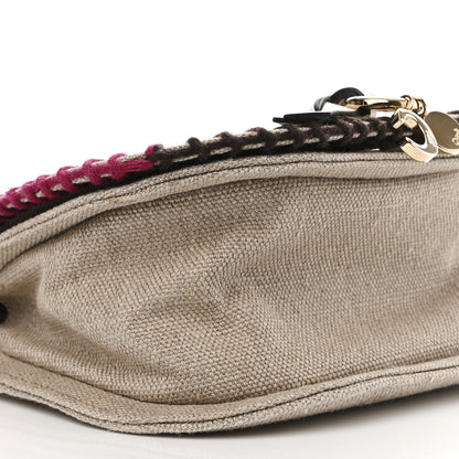 Chloe Canvas Calfskin Mini Alphabet Saddle Bag Sand 8 of 9