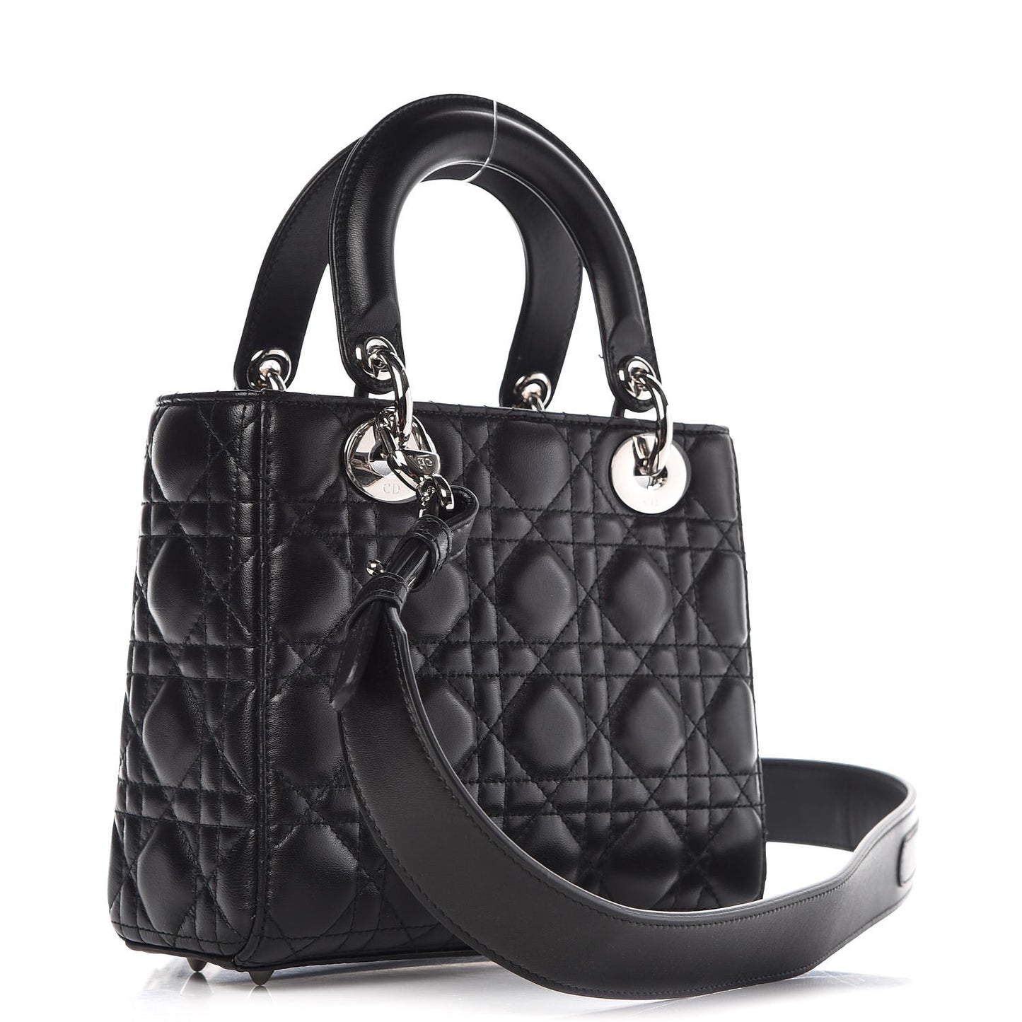 Lambskin Cannage Small Lucky Badges My Lady Dior Black