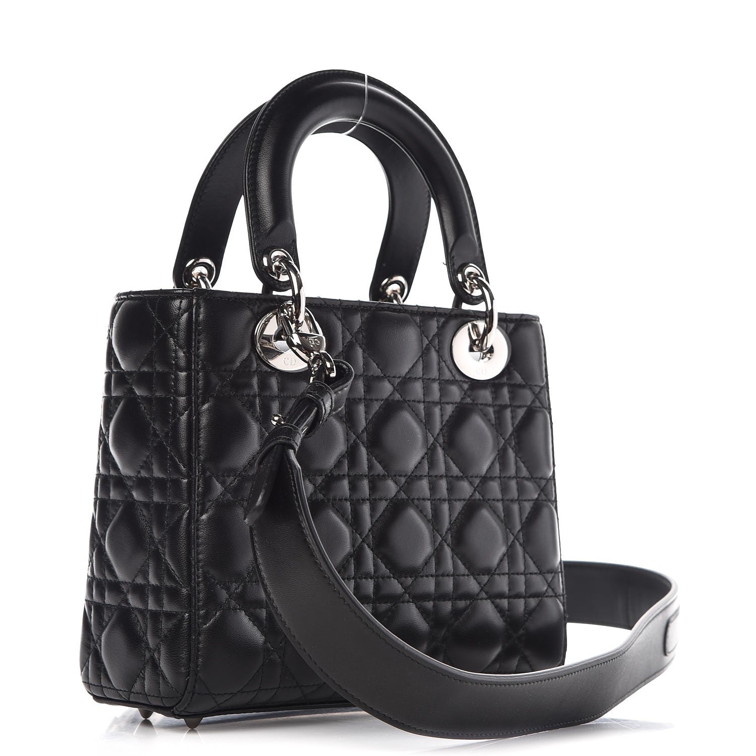 Christian Dior Lambskin Cannage Small Lucky Badges My Lady Dior Black 3 of 7