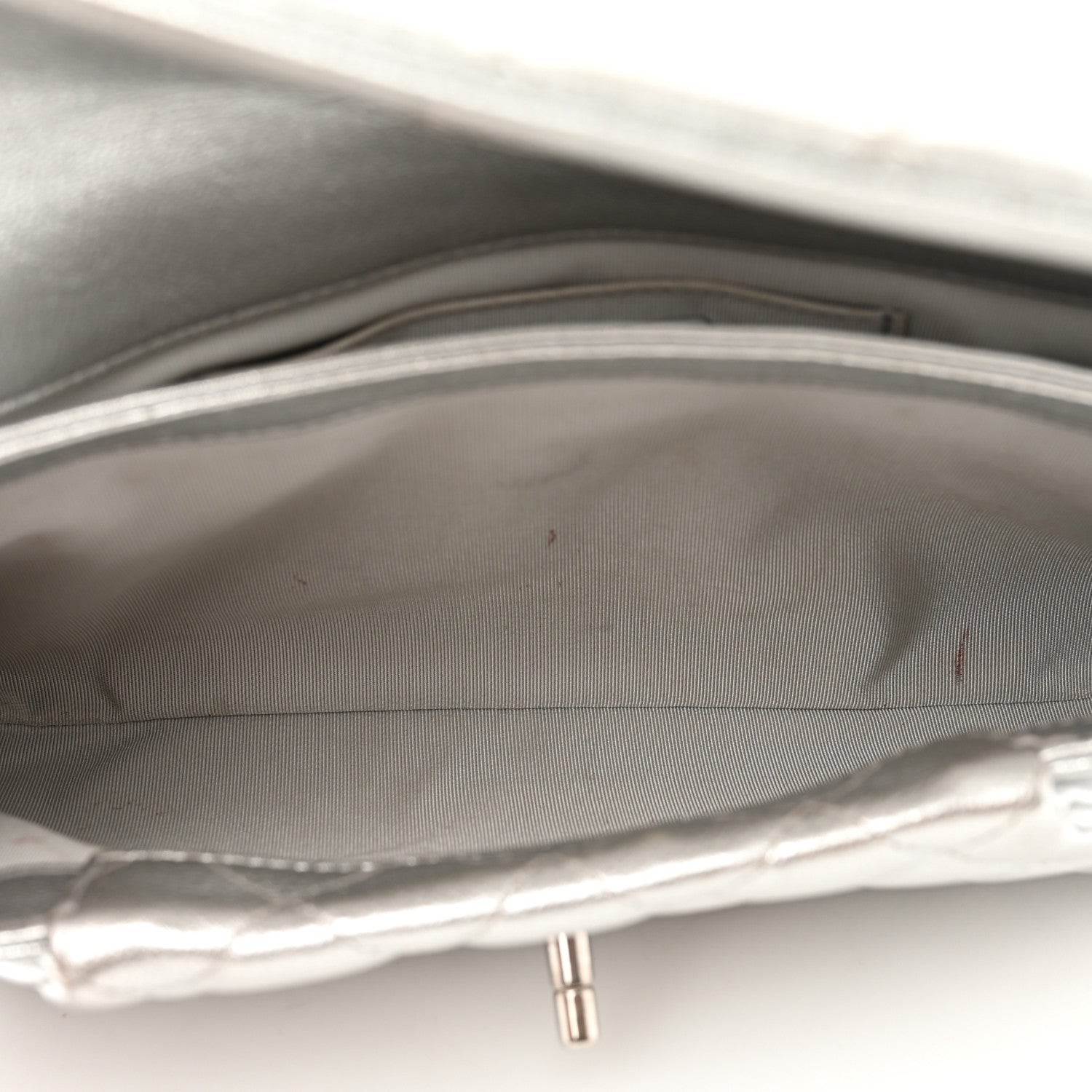 Chanel Metallic Calfskin Quilted Fold Up Again Clutch Silver 5 of 10