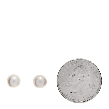 Mikimoto 18K White Gold Akoya Pearl 7-7.5mm Earrings 2 of 5