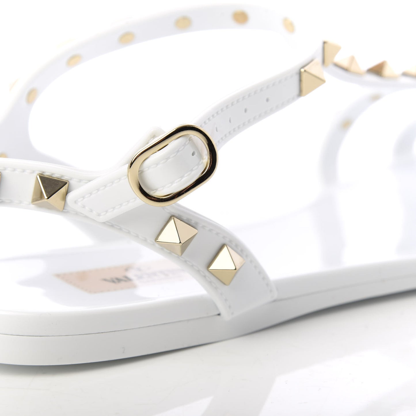 PVC Jelly Rockstud Caged Sandals 39 Optic White