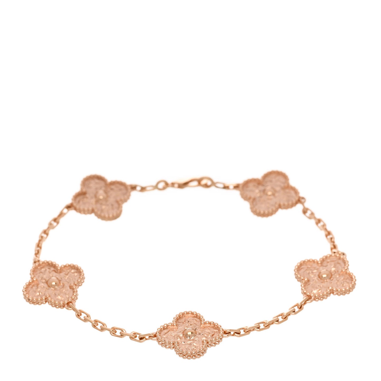 18K Rose Gold 5 Motifs Vintage Alhambra Bracelet