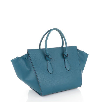 Celine Crisped Calfskin Small Tie Knot Tote Metallic Blue 3 of 8