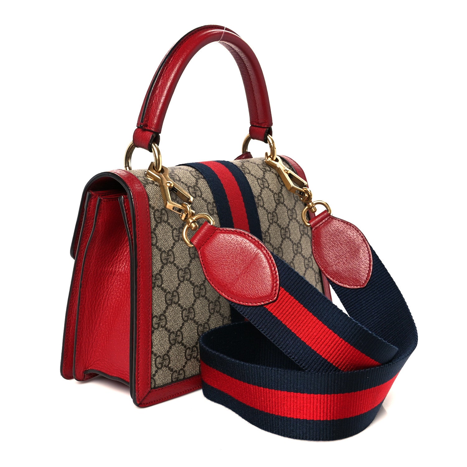 Gucci GG Supreme Monogram Small Queen Margaret Top Handle Bag Red 3 of 12
