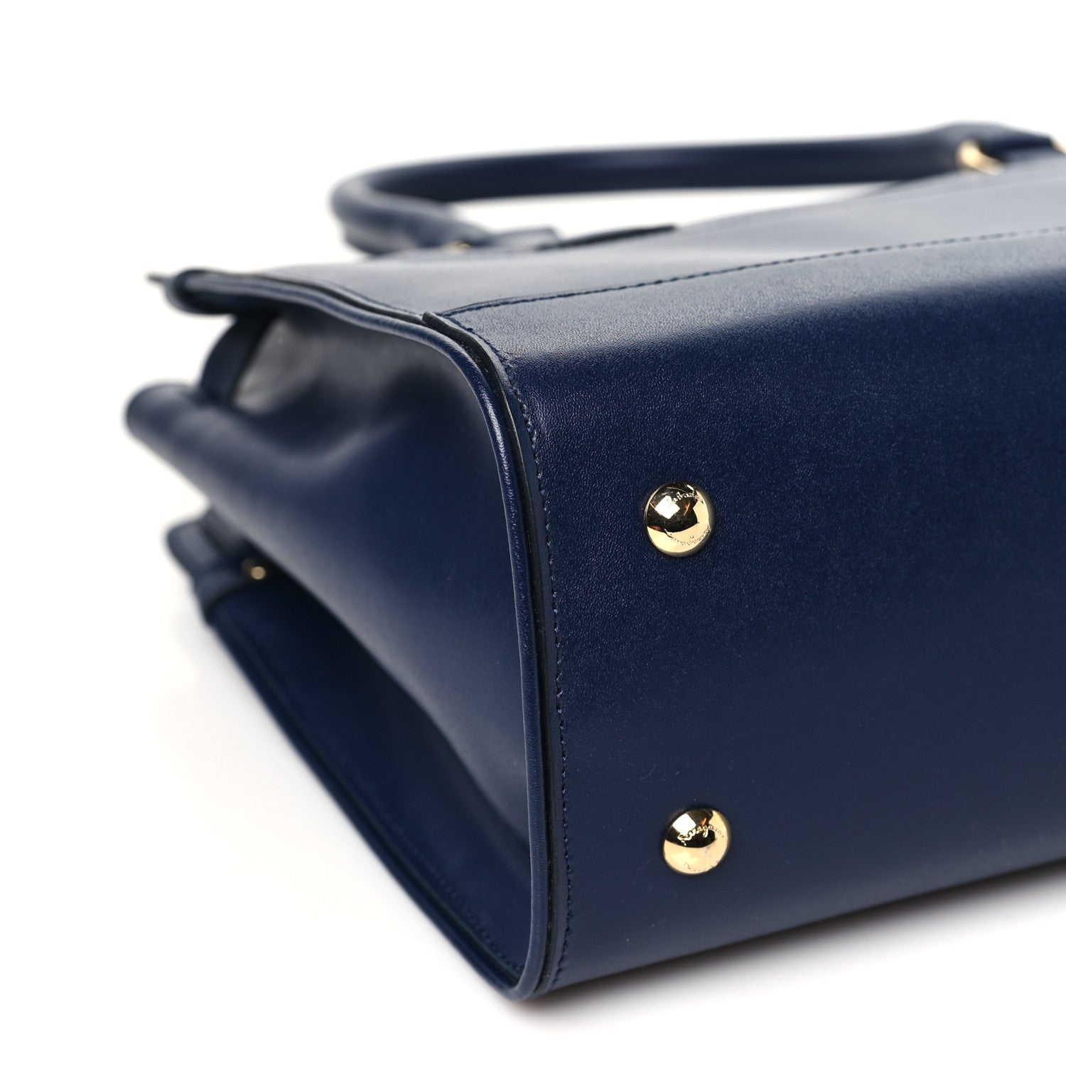 Salvatore Ferragamo Calfskin Briana Tote Navy 8 of 9