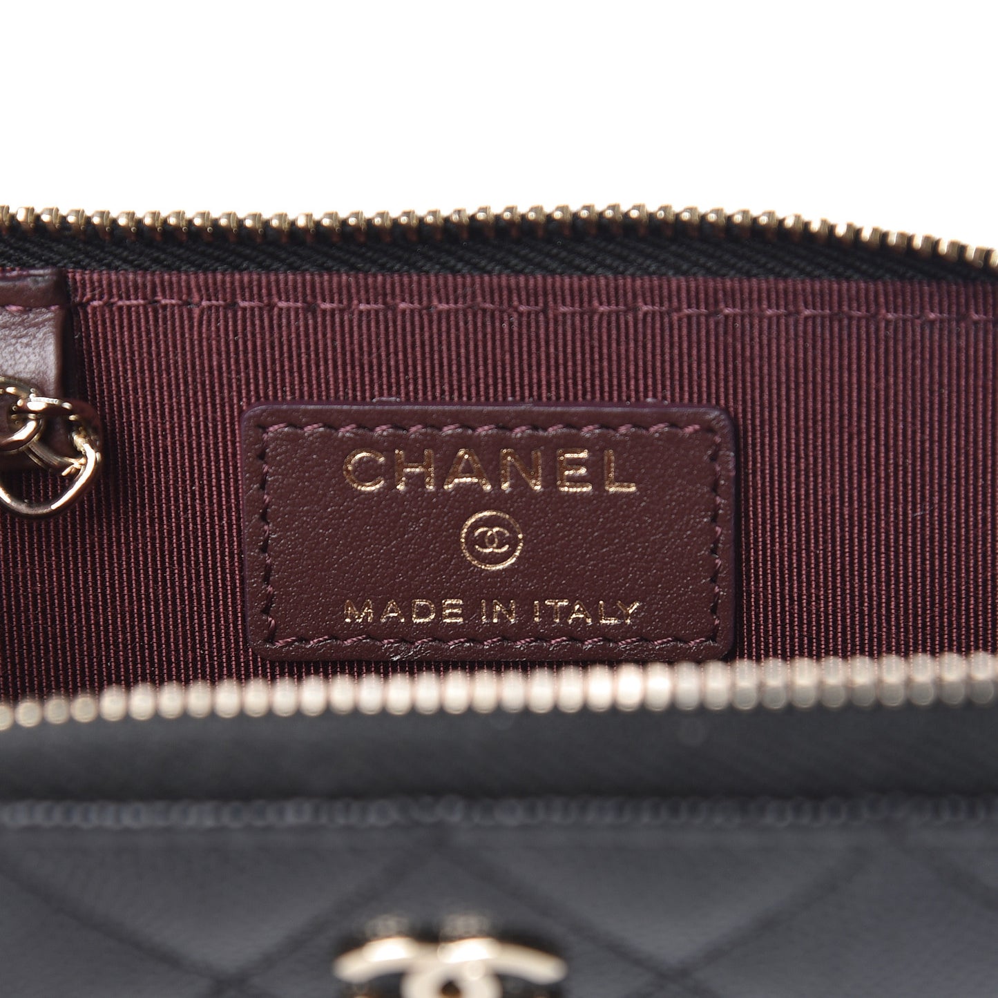 Caviar Quilted Key Holder Case Black