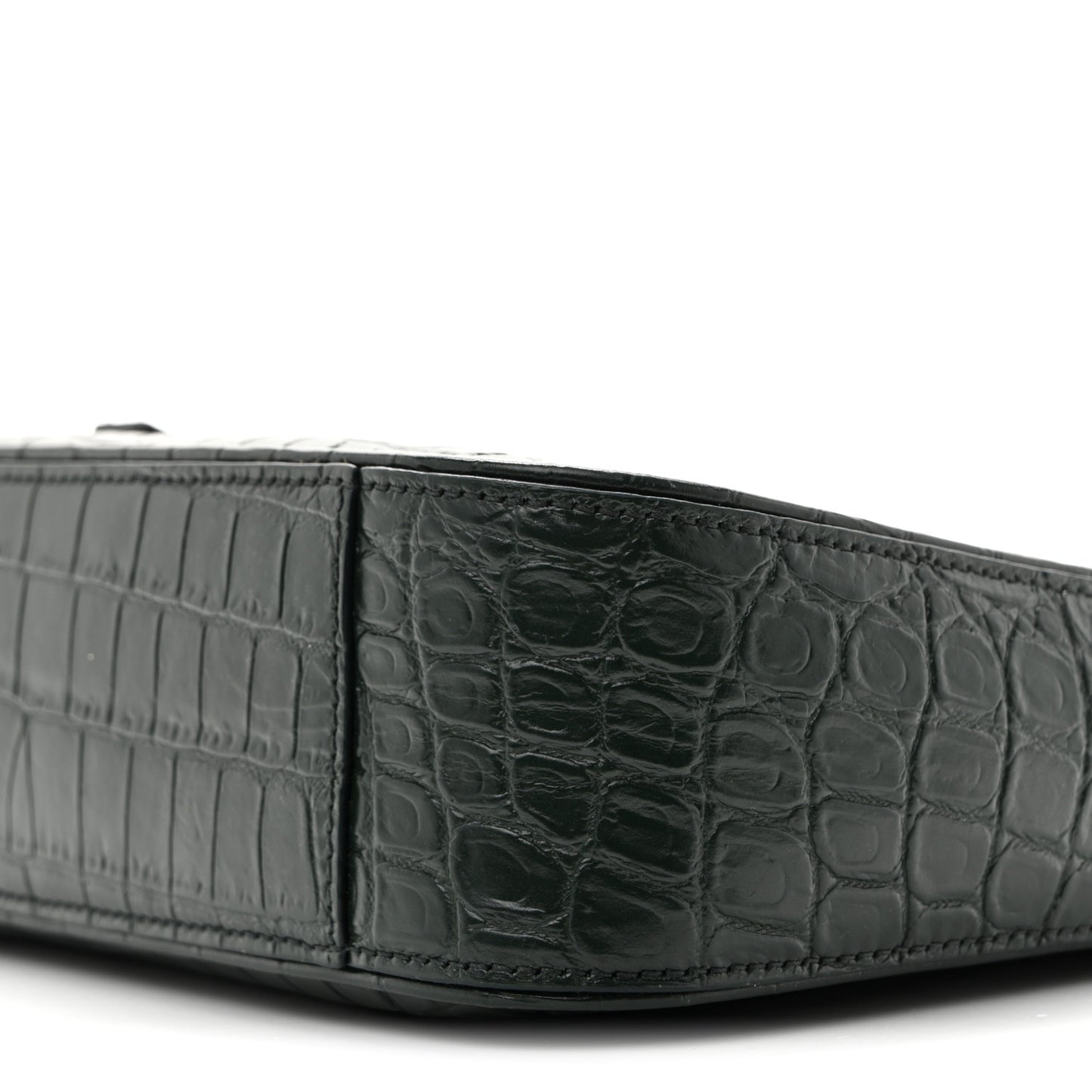 Calfskin Crocodile Embossed LE 5 A 7 Hobo Vert Fonce