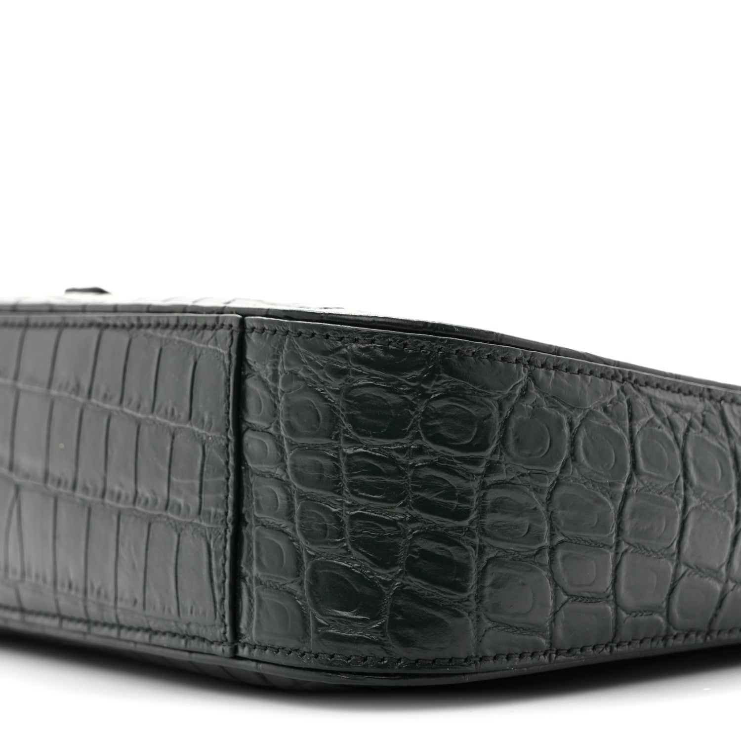 Saint Laurent Calfskin Crocodile Embossed LE 5 A 7 Hobo Vert Fonce 10 of 13
