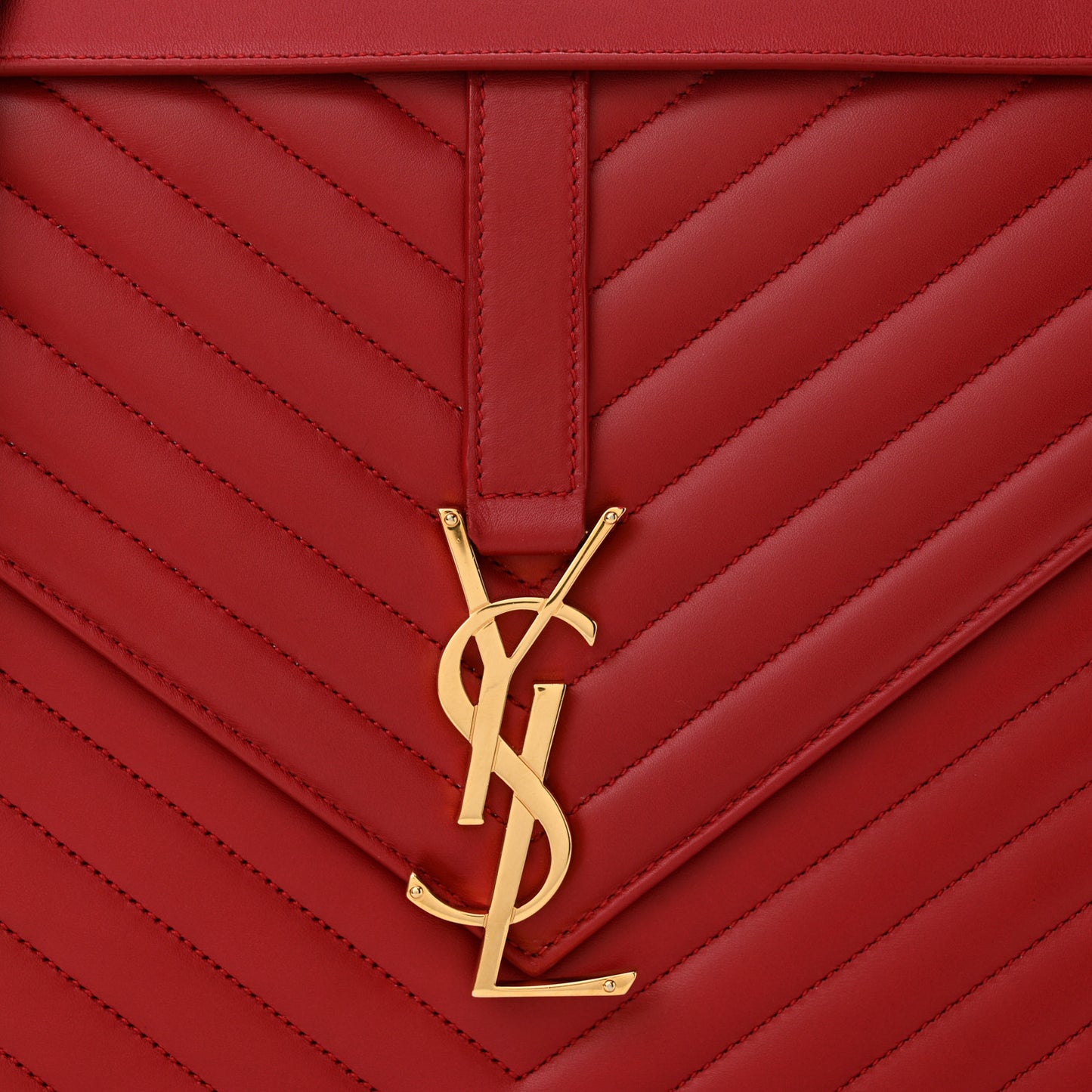 Grain De Poudre Matelasse Chevron Large Monogram Satchel Lipstick Red