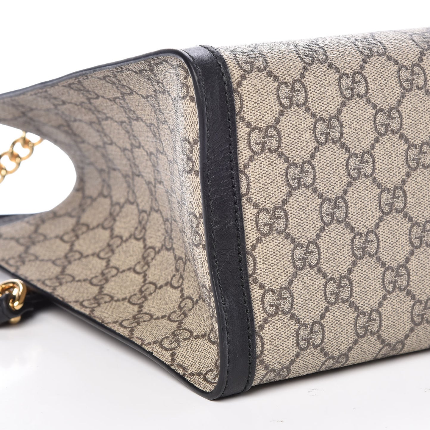 GG Supreme Monogram Medium Padlock Tote Black