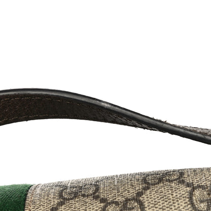 Gucci GG Supreme Monogram Textured Dollar Calfskin Web Small Ophidia Dome Shoulder Bag Beige Ebony New Acero 14 of 15