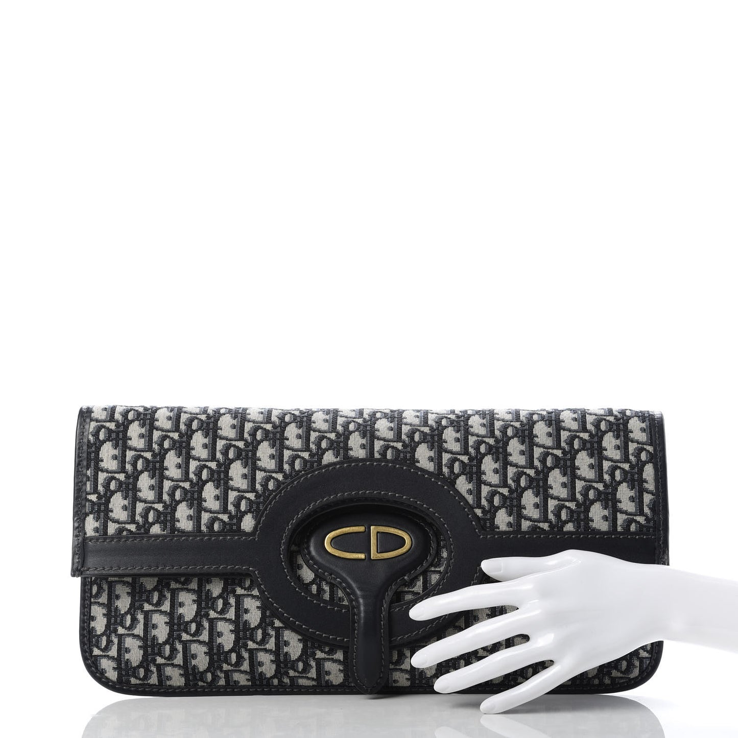 Oblique Fold Over Clutch Blue