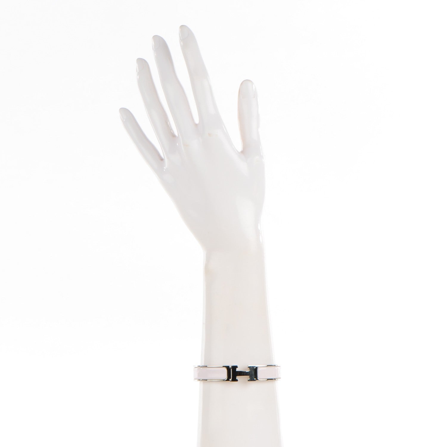 Hermes Enamel Narrow Clic Clac H Bracelet GM Rose Nymph 4 of 12
