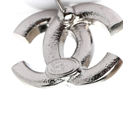 Chanel Crystal CC Earrings Silver 4 of 4