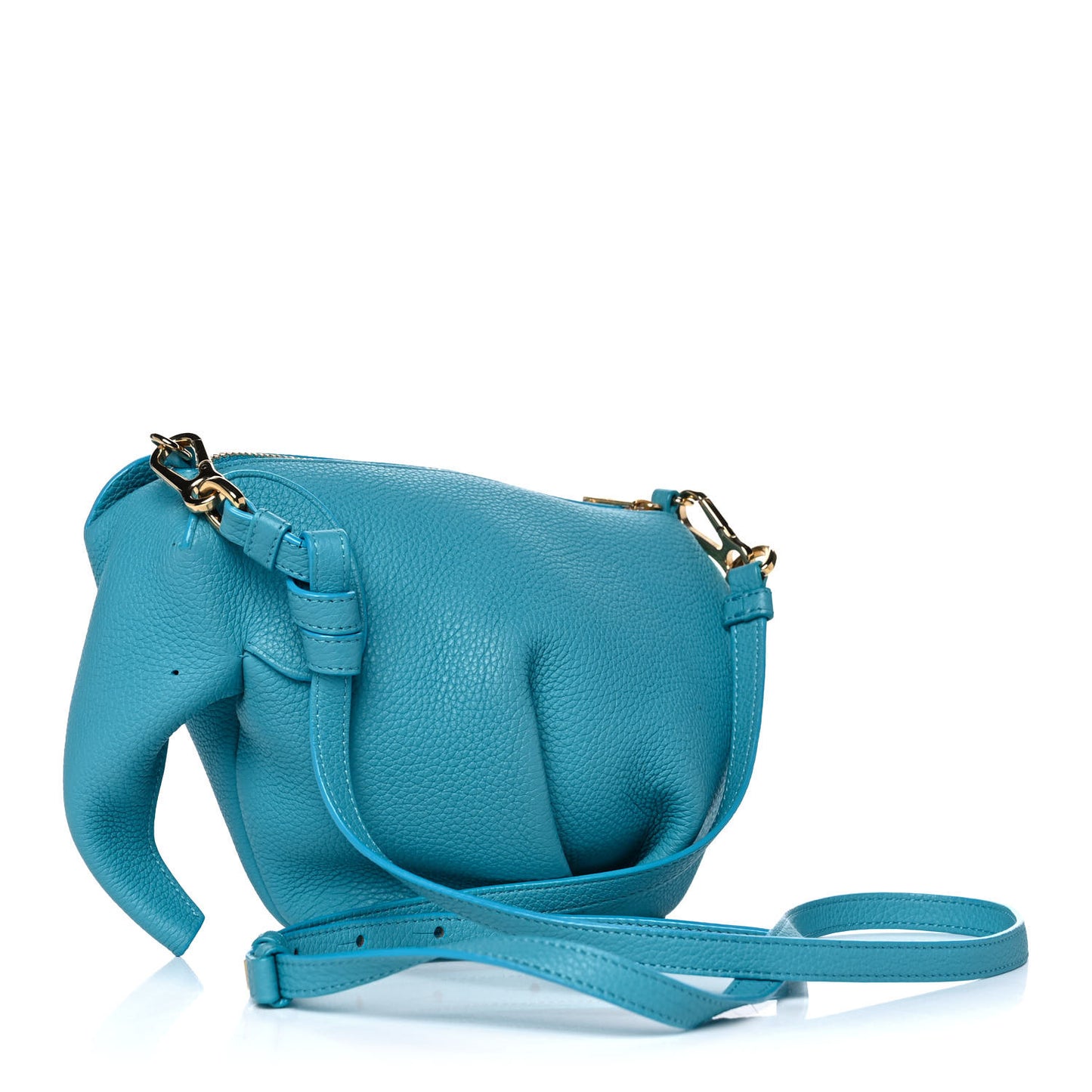 Calfskin Mini Elephant Crossbody Bag Turquoise