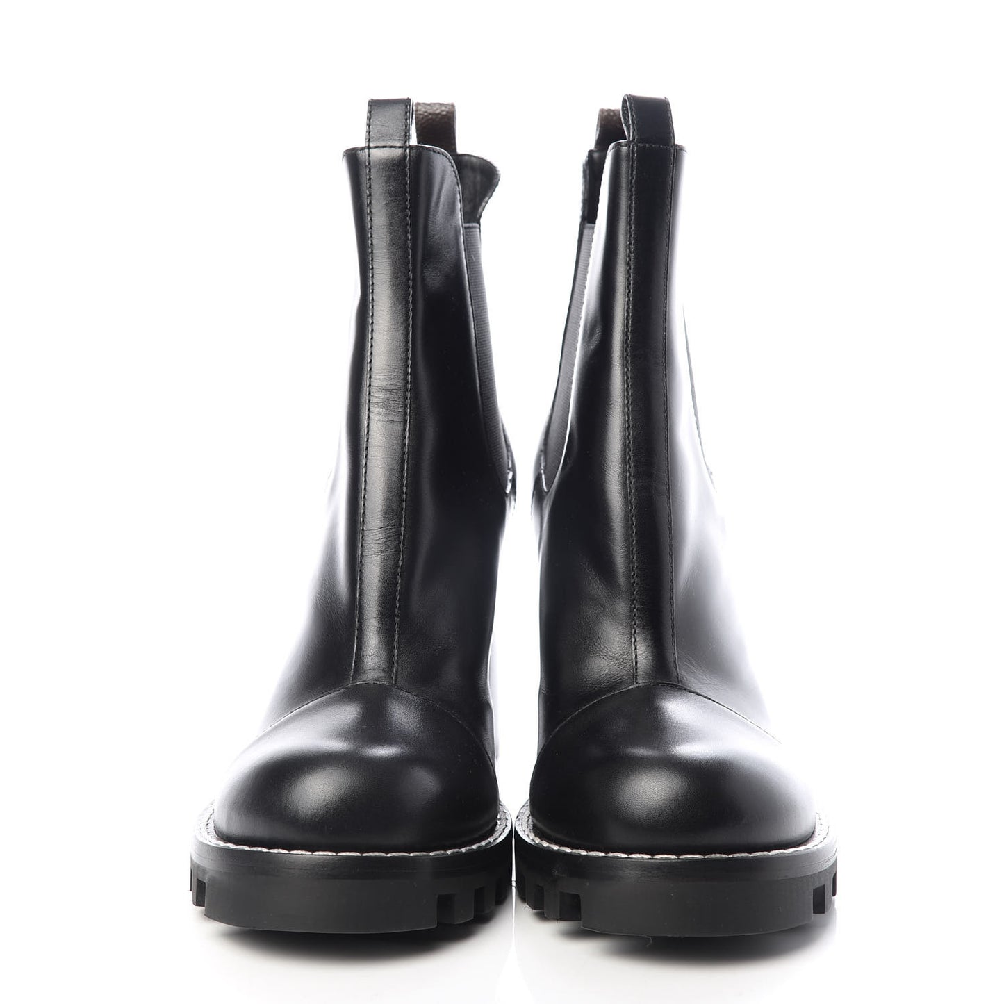 Calfskin Monogram Uniformes Chelsea Lug Sole 80mm Ankle Boots 41.5 Black