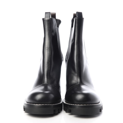 Louis Vuitton Calfskin Monogram Uniformes Chelsea Lug Sole 80mm Ankle Boots 41.5 Black 2 of 10