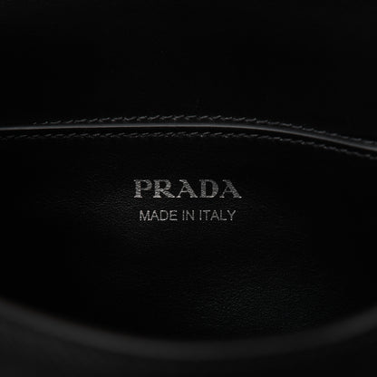 Prada Saffiano Cuir Calfskin Monochrome Patches Envelope Flap Chain Shoulder Bag Black 9 of 15