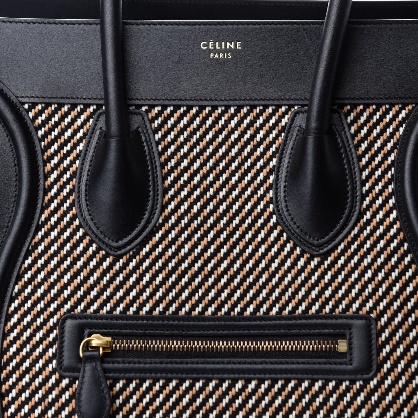 Twill Smooth Calfskin Mini Luggage Dune Black