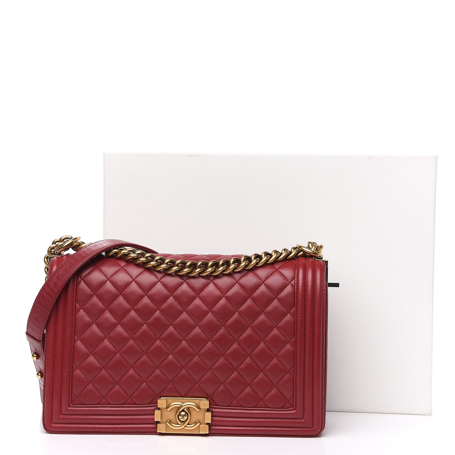 Chanel Lambskin Quilted New Medium Boy Flap Red 15 of 15