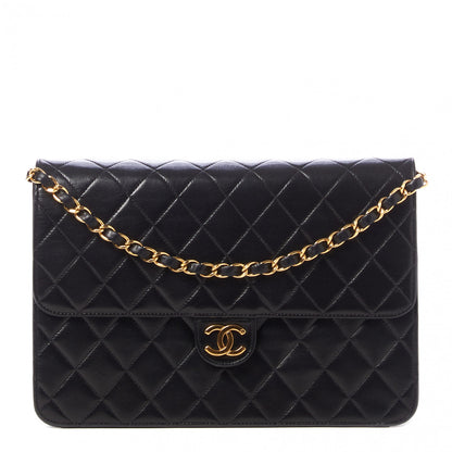 Chanel Lambskin Quilted Medium Single Flap Black 1 of 9