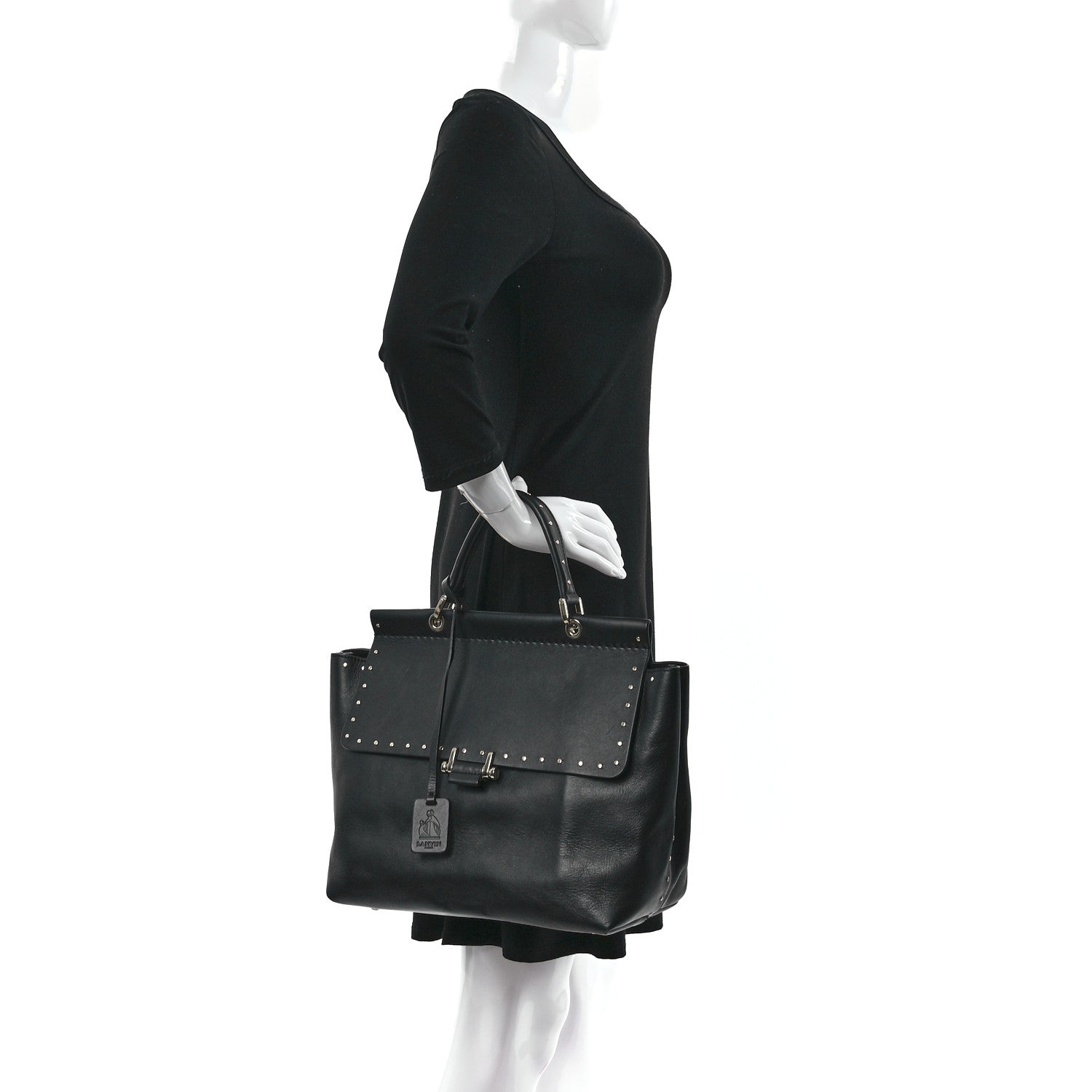 Lanvin Goatskin Medium Trilogy Cabas Black 2 of 14