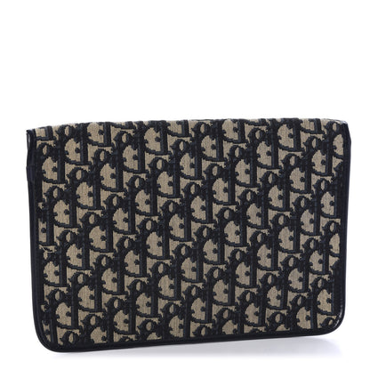 Christian Dior Monogram Envelope Flap Clutch Navy Blue 2 of 8