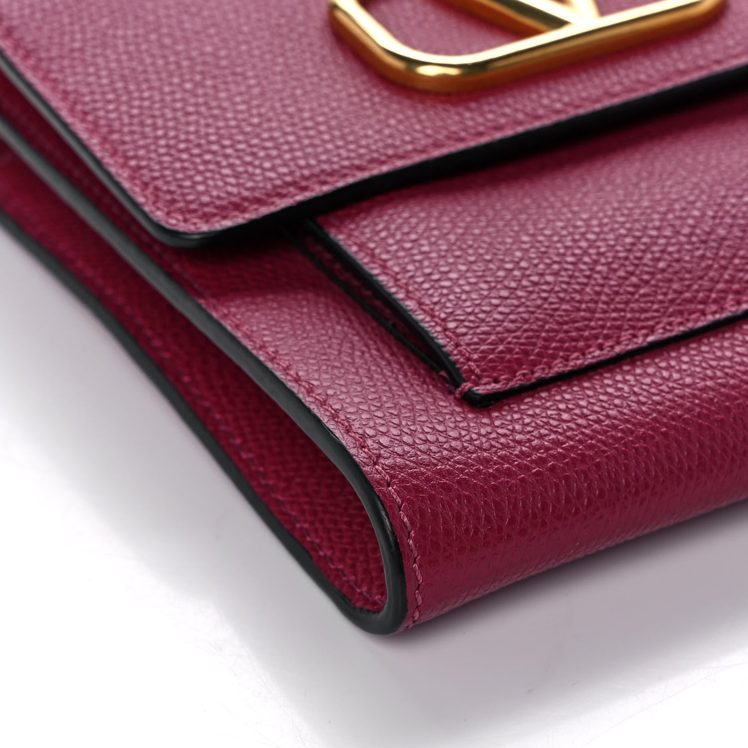 Valentino Garavani Grainy Calfskin VLogo Crossbody Bag Raspberry 8 of 9