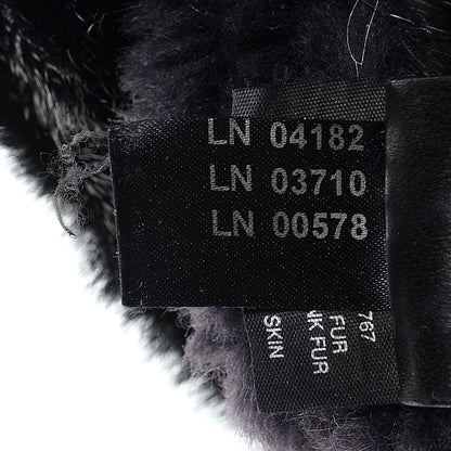 Prada Shearling Mink Fur Crocodile Shoulder Bag Black 7 of 10