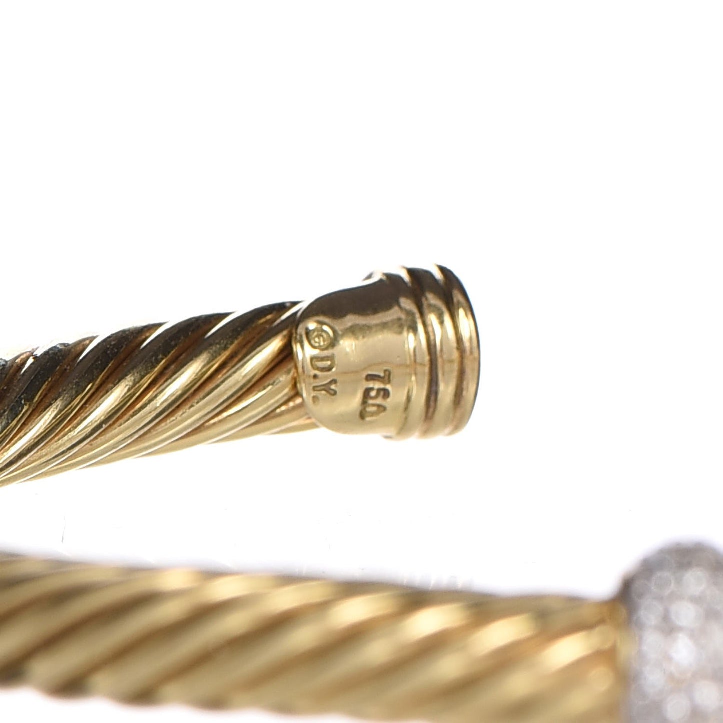 18K Yellow Gold Diamond 5mm Cable Classics Bracelet