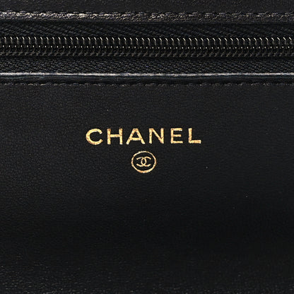 Chanel Lambskin Quilted Wallet On Chain WOC Black 6 of 11