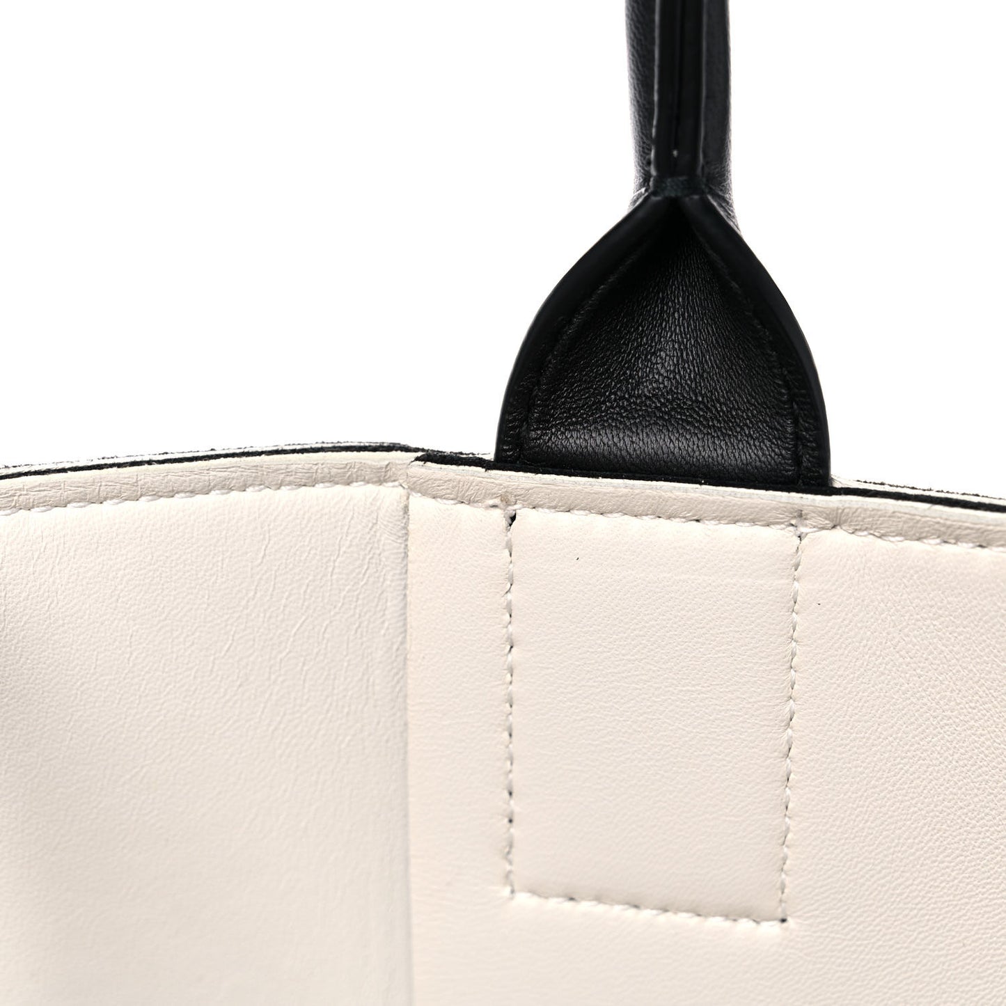 Nappa Maxi Intrecciato Medium Arco Tote Black White