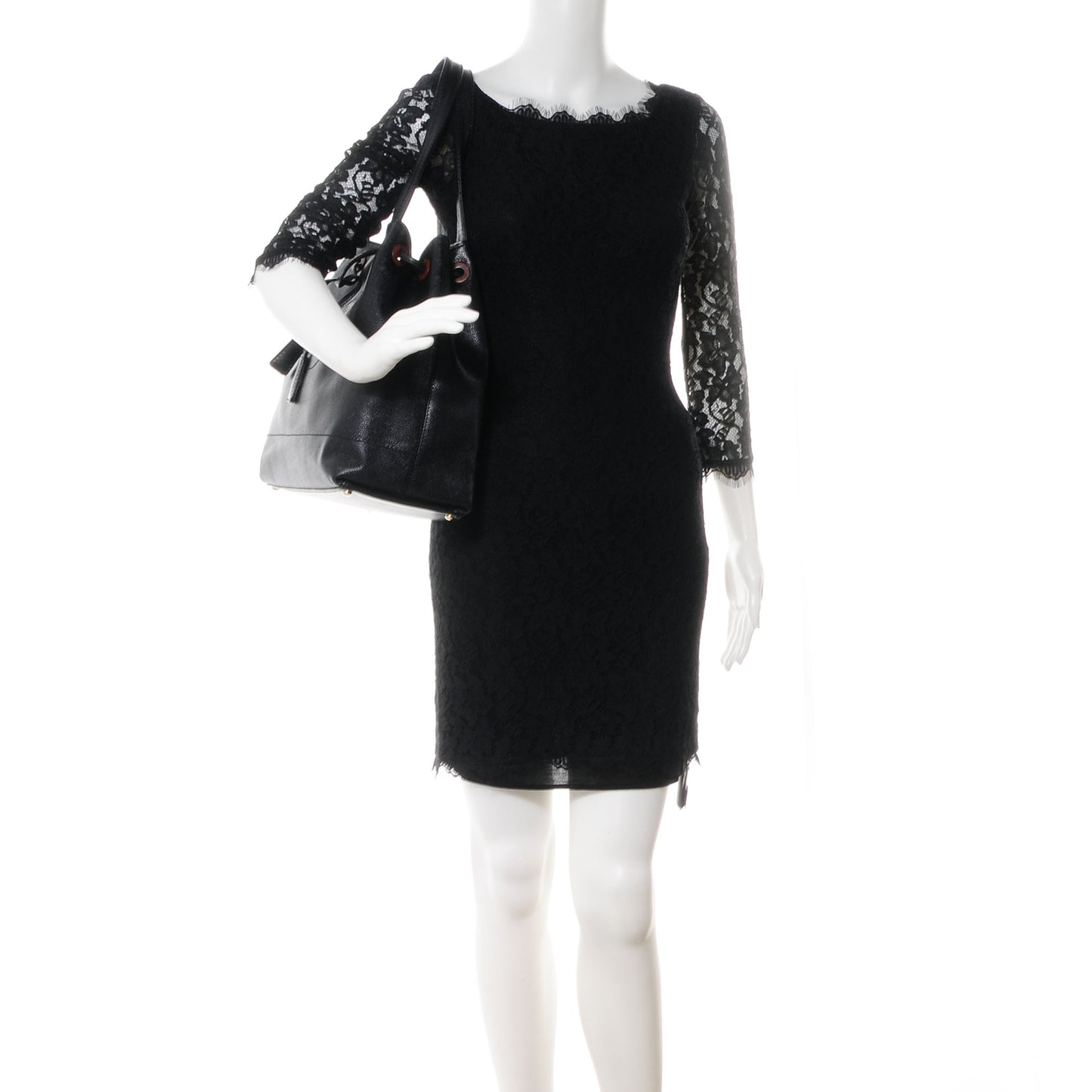 Caviar CC Drawstring Shoulder Bag Black