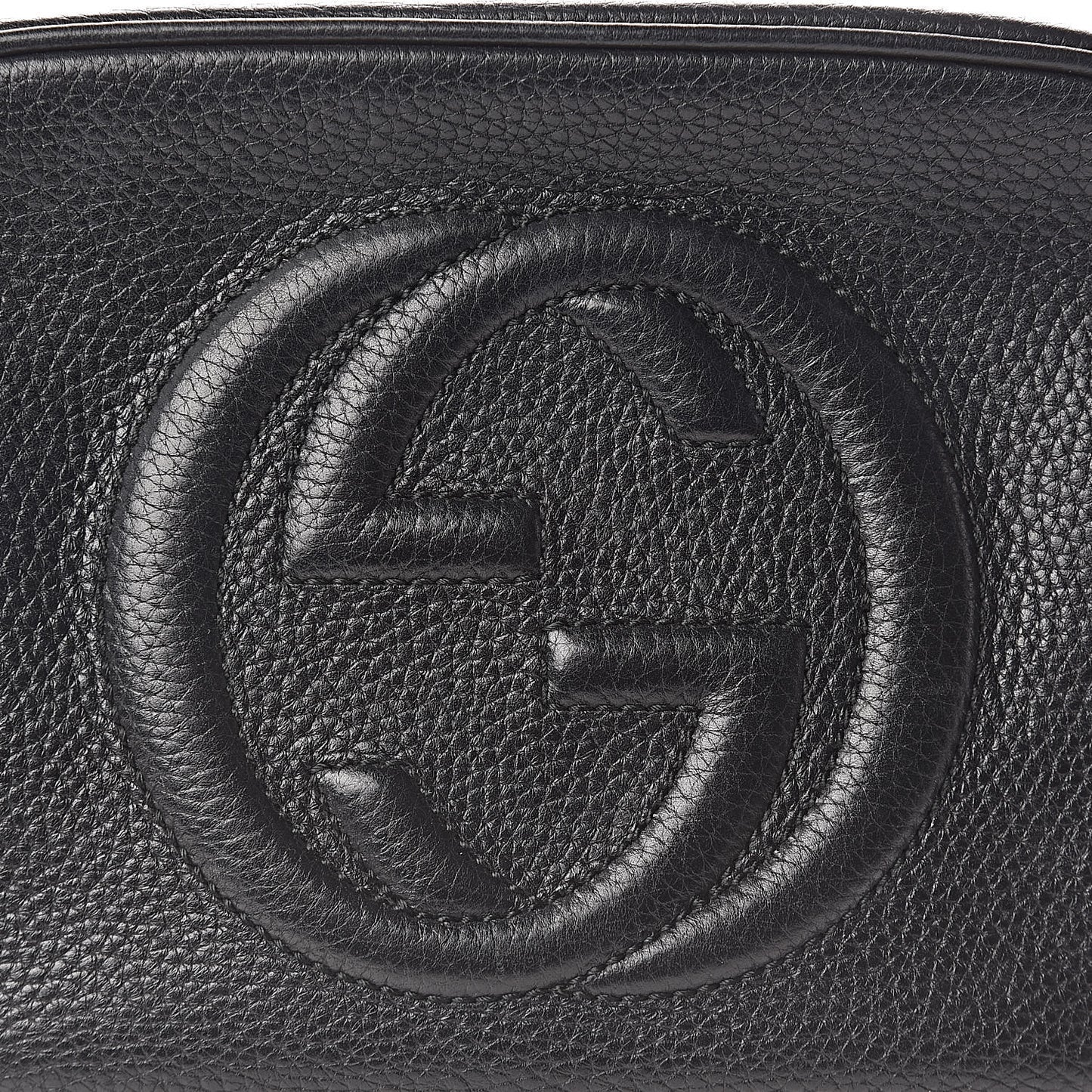 Pebbled Calfskin Small Soho Disco Bag Black