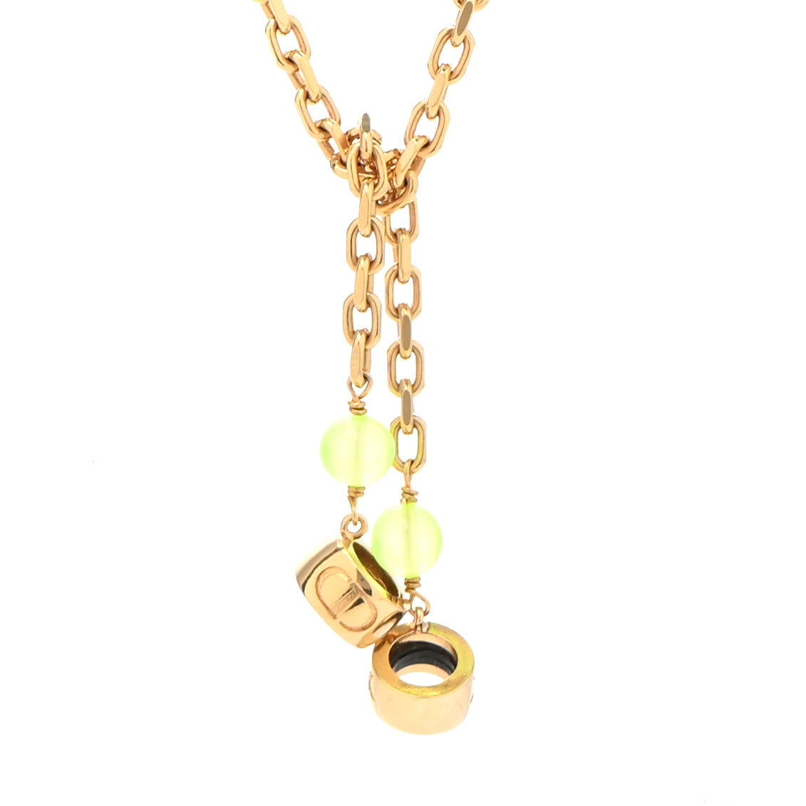 Christian Dior Metal CD Necklace Gold Neon 4 of 6