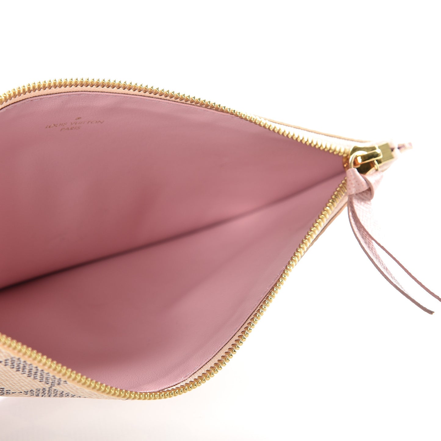 Damier Azur Felicie Chain Wallet Zippered Insert Rose Ballerine