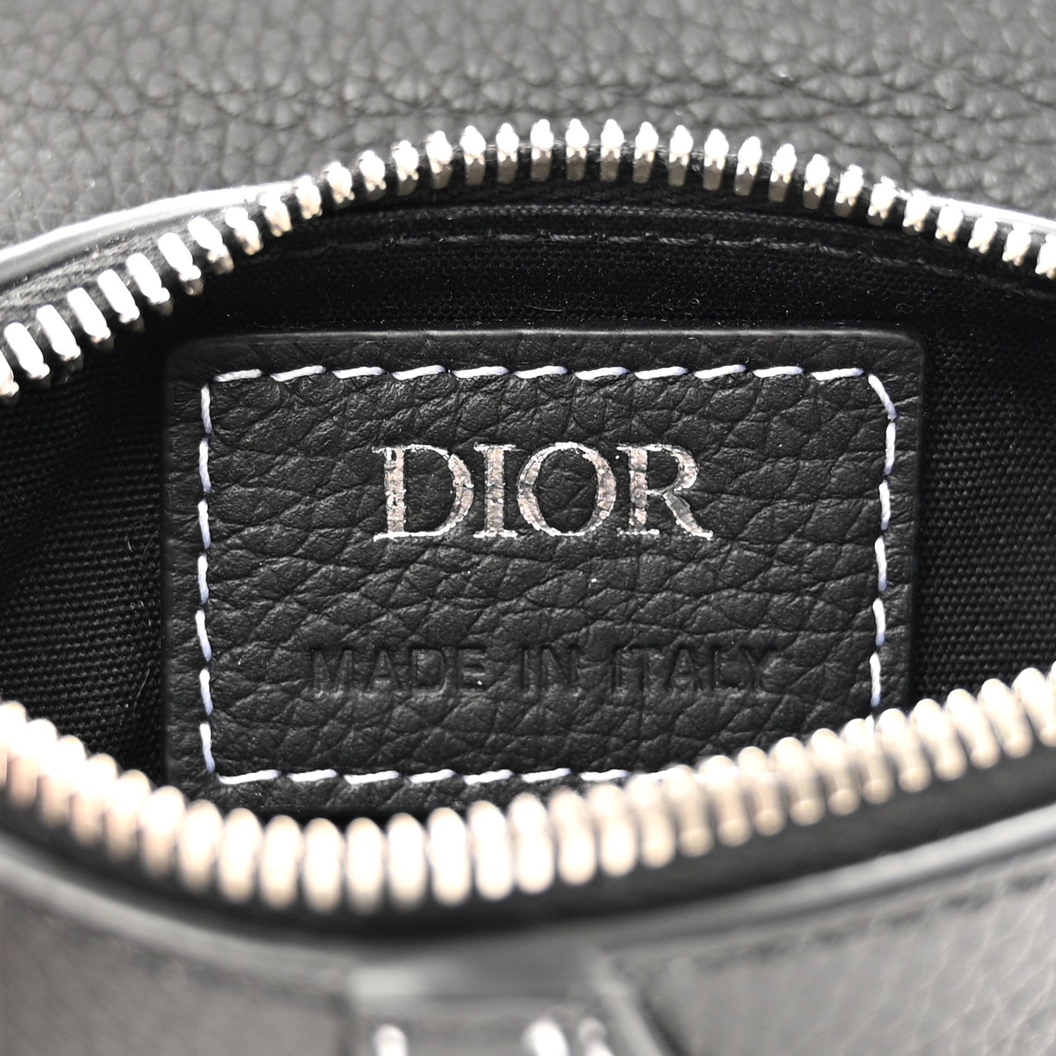 Christian Dior Grained Calfskin Mens Mini Saddle Bag Black 6 of 10
