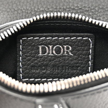 Christian Dior Grained Calfskin Mens Mini Saddle Bag Black 6 of 10