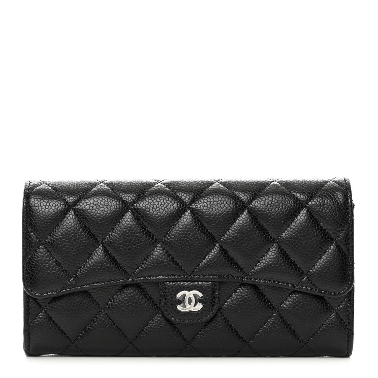 Chanel Caviar Quilted Long Flap Wallet Black 1 of 9