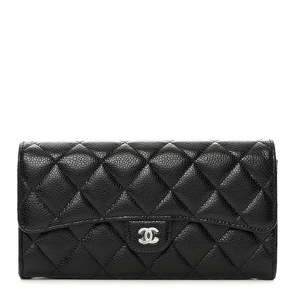 Chanel Caviar Quilted Long Flap Wallet Black 1 of 9
