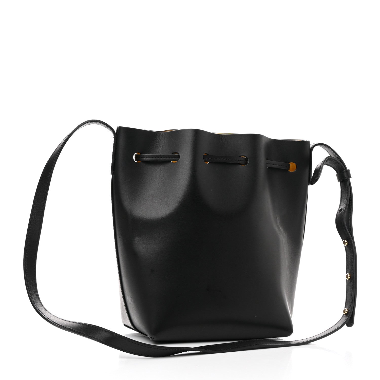 Mansur Gavriel Vegetable Tanned Calfskin Mini Bucket Bag Black Oro 3 of 14