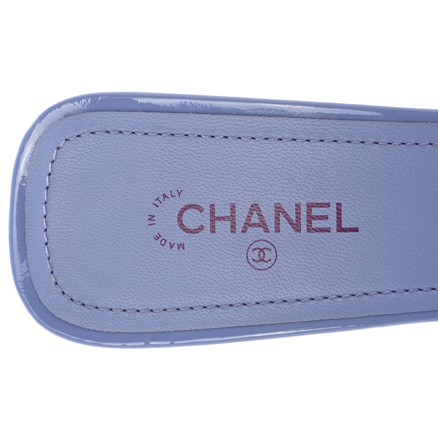 Chanel Patent Calfskin CC Mules 39 Light Purple Dark Purple 8 of 12
