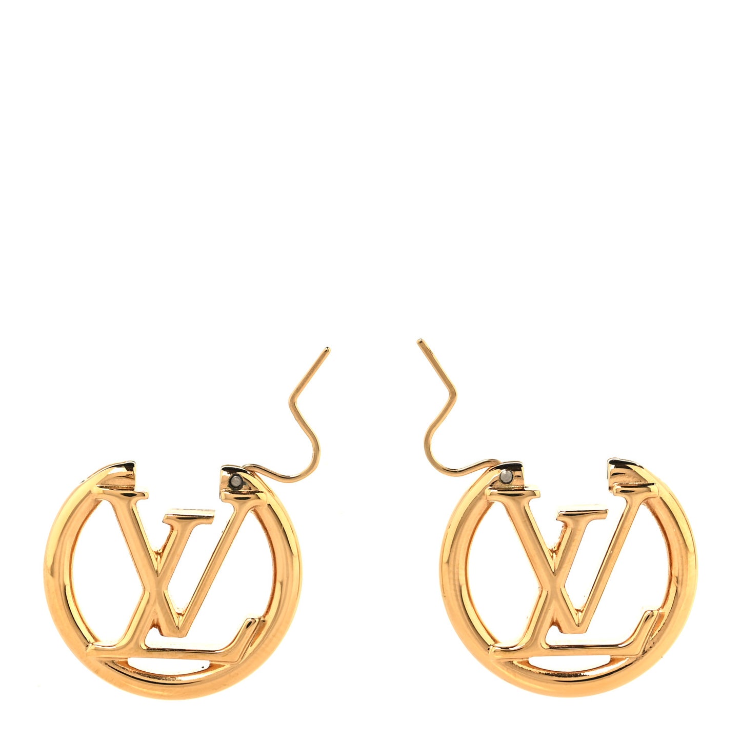 Metal Small Louise Hoop Earrings Gold