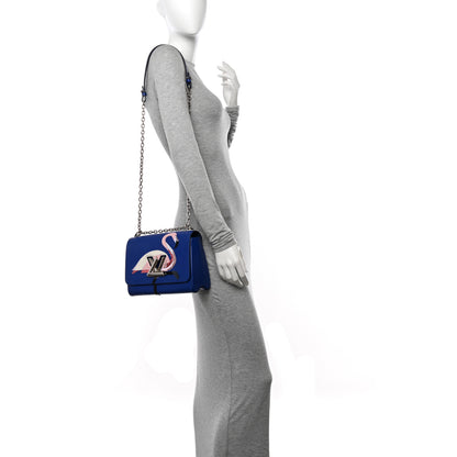 Louis Vuitton Epi Flamingo Twist Shoulder Bag MM Blue 2 of 11