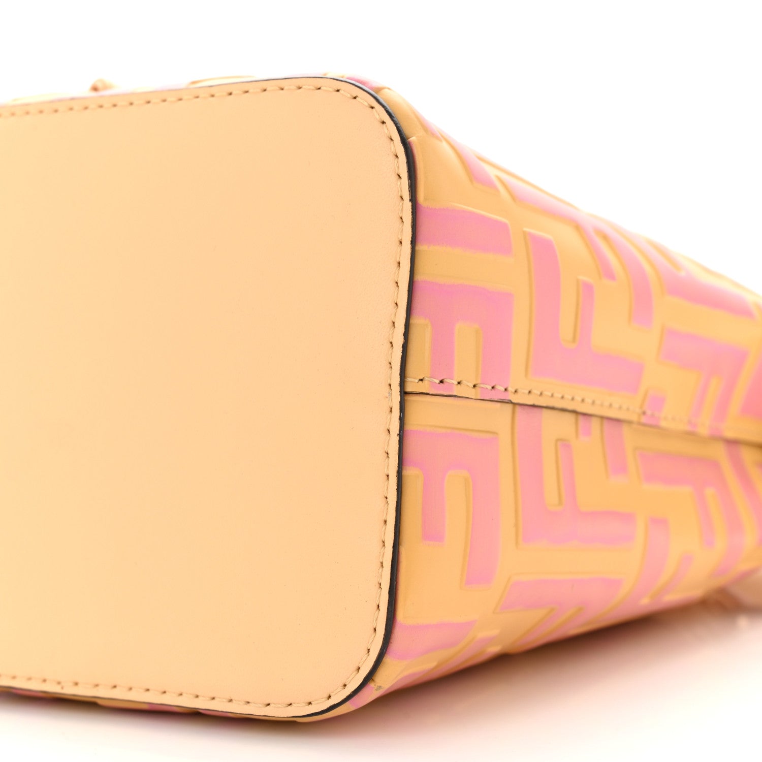 Fendi Vitello Liberty F is Fendi Bi-Color FF 1974 Embossed Mini Mon Tresor Bucket Bag Savana Lollypop 10 of 10